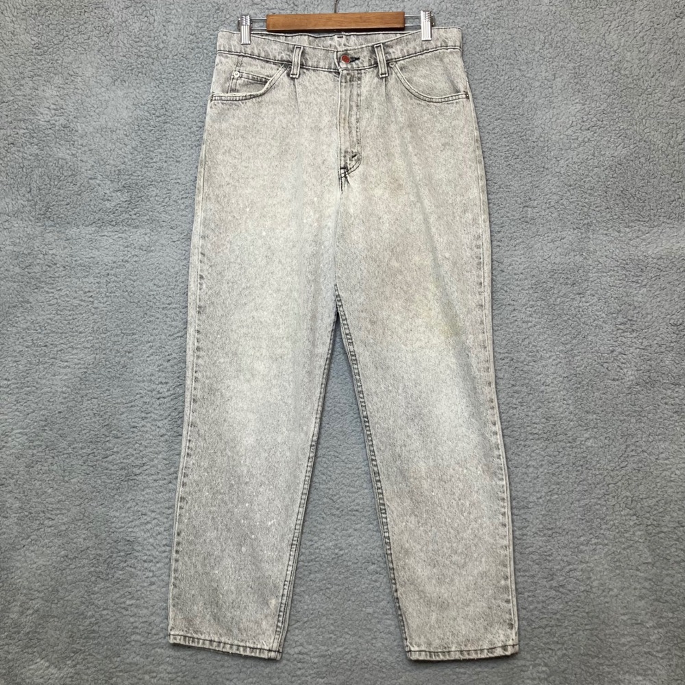VTG Britannia Jeans Men 32x30 Acid Wash Black Taper‎ Straight Skater Grunge USA